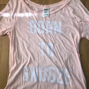 PINK Short Sleeve Tee “Born to Snooze”